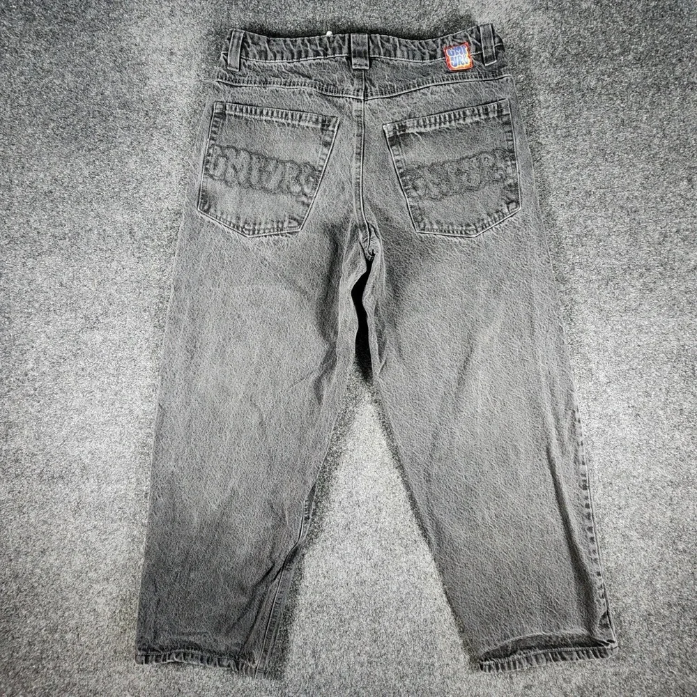 Empyre Loose Fit Jeans Mens 32 Black Washed‎ Denim Drawstring Streetwear Skater